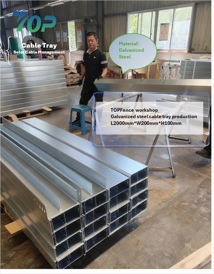 Producción y envío de bandejas de cables solares galvanizadas