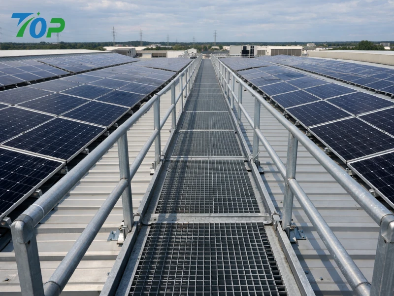 La importancia de los sistemas de pasarelas solares en la seguridad de tejados comerciales e industriales