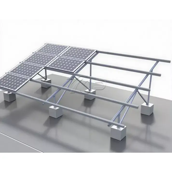 Cimentación de hormigón Montaje solar Soporte fotovoltaico en tierra