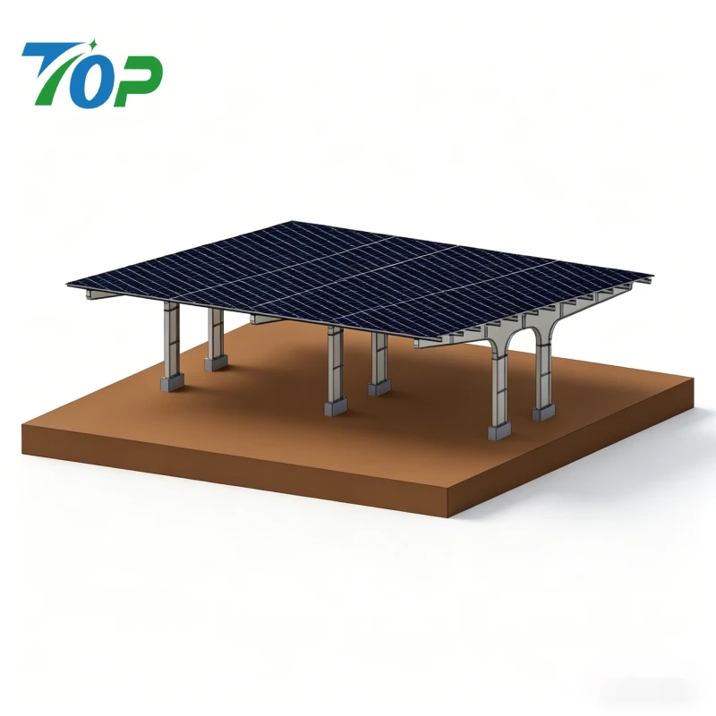 Sistema de montaje de cochera de estacionamiento solar galvanizado en caliente