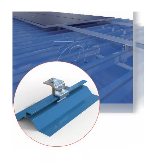 Sistema de montaje solar Klip Lok de techo de metal